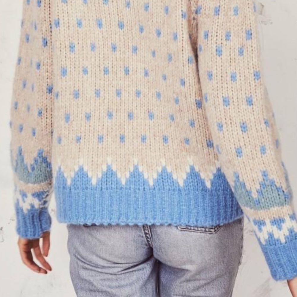 LoveShackFancy Alpaca blend Fair Isle Rosie sweater NWT - Picture 8 of 12